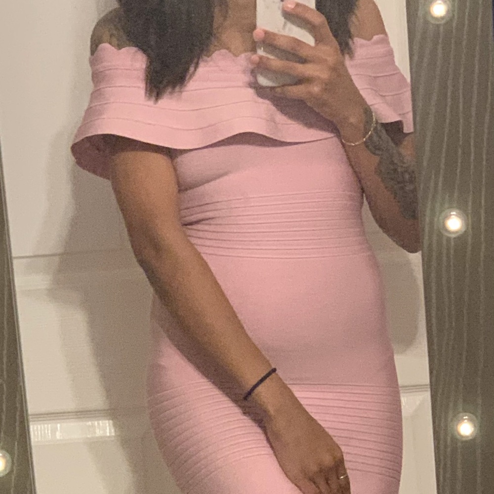 Blush Pink strapless Bodycon dress